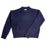 Amy High Neck Cropped Jumper in Navy