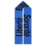 Liberte, Egalite, Sororite Lambswool Scarf in Klein & Navy