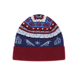 Fairisle Beanie in Klein & Claret