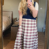 Salcombe Midi Skirt in Ivory Tartan