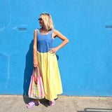 Zoe Denim and Yellow Gingham Maxi Dress