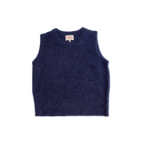 Julia Alpaca Knitted Vest in Inky Blue