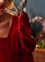 Juliette Red Velvet Dress by Mary Benson