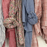 Penny Tie Neck Cotton Shirt in Pink Floral
