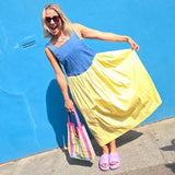 Zoe Denim and Yellow Gingham Maxi Dress