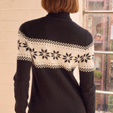 Merino Wool Snowflake Fairisle Polo Neck Jumper