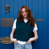 Puzzle Vest in Midnight Green