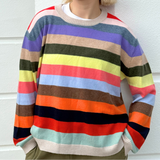 Rainbow Stripe Cashmere Blend Sweater