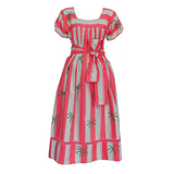 Kaftan Stripe With Palm Embroidery