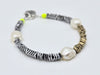 Chunky Gold and Silver Hematite & Pearl Spacer Bracelet by Bella Riley