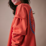Oversized Angels Sweatshirt in Orange
