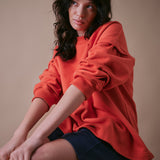 Oversized Angels Sweatshirt in Orange