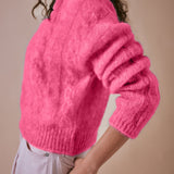 Hari High Neck Cable Jumper in Pink