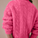 Hari High Neck Cable Jumper in Pink