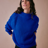 Dusk Italian Merino Jumper in Cobalt