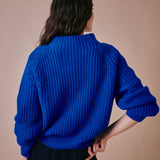 Dusk Italian Merino Jumper in Cobalt