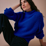 Dusk Italian Merino Jumper in Cobalt