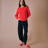 Dawn Italian Merino Jumper in Red