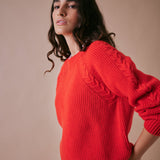 Dawn Italian Merino Jumper in Red