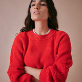 Dawn Italian Merino Jumper in Red