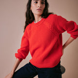 Dawn Italian Merino Jumper in Red