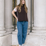 Funnel Neck Tabard in Maroon