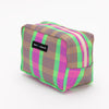 Bright Pink & Green Stripe Recycled Plastic Wash Bag by Raf and Grace