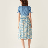 Corrine Light Blue Floral Wrap Skirt