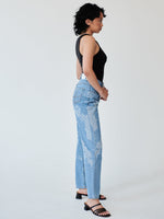 Women's High Waist Blue Jeans | Laser Print | Sustainable | Fanfare