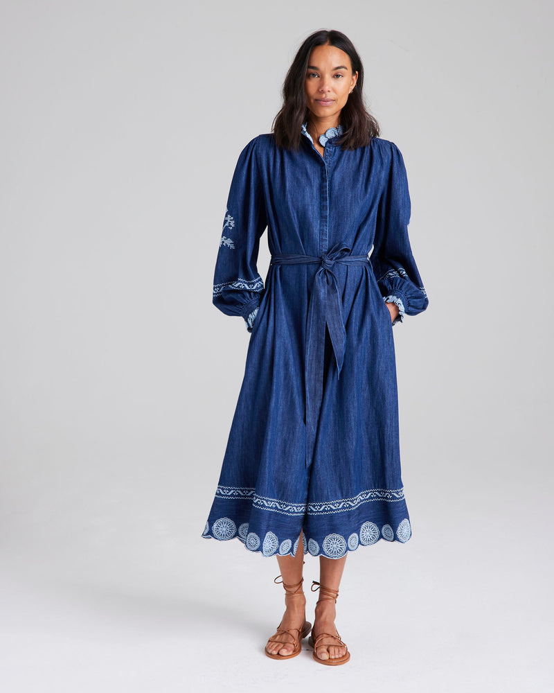 Cow Parsley Denim Dress by Cape Cove