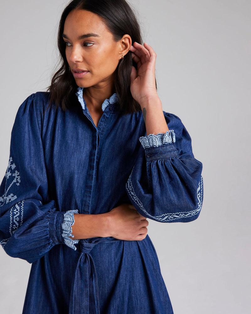 Cow Parsley Denim Dress by Cape Cove