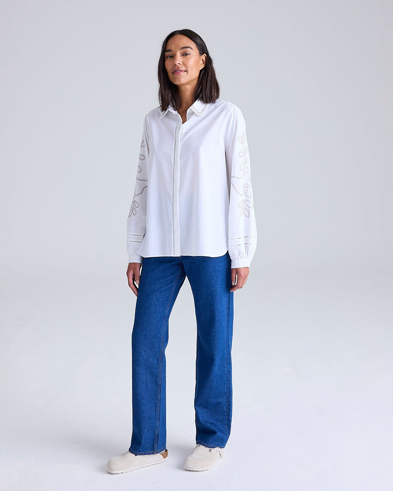 Braid Stitch Collar Blouse by Cape Cove