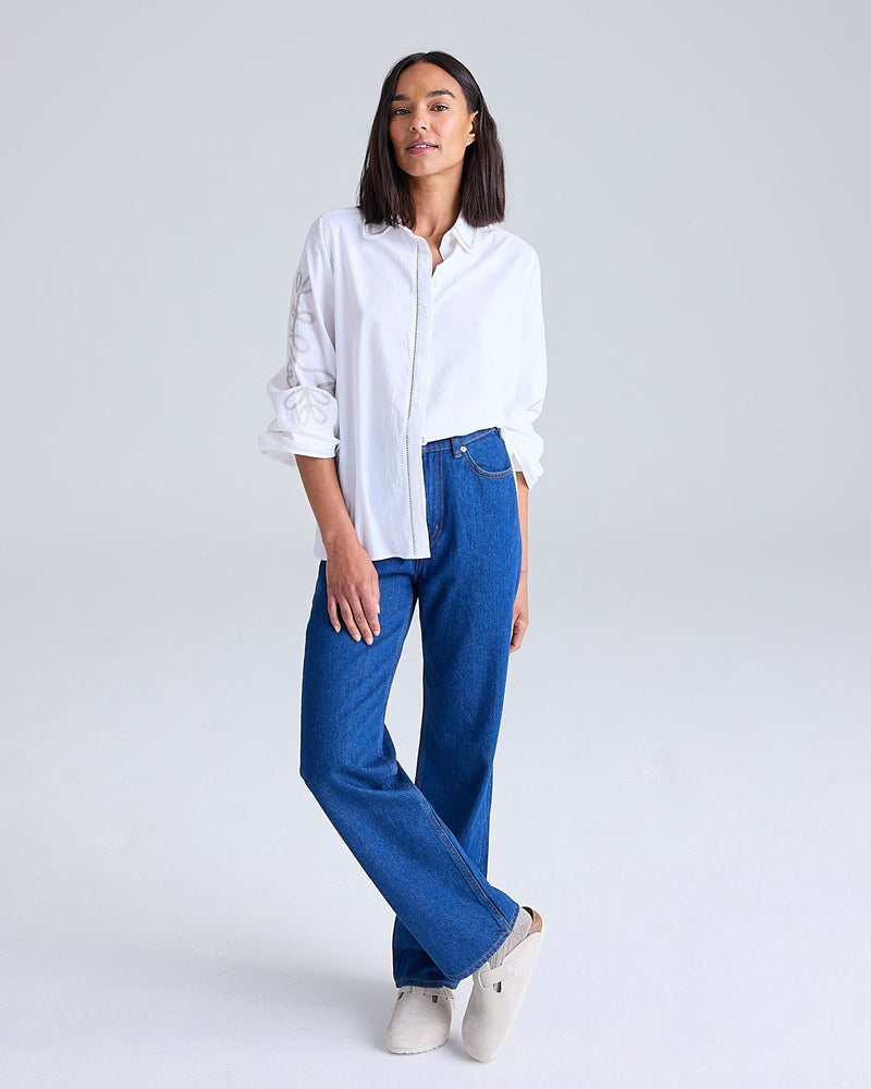 Braid Stitch Collar Blouse by Cape Cove