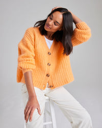 Sirena Italian Cardigan in Apricot by Cape Cove