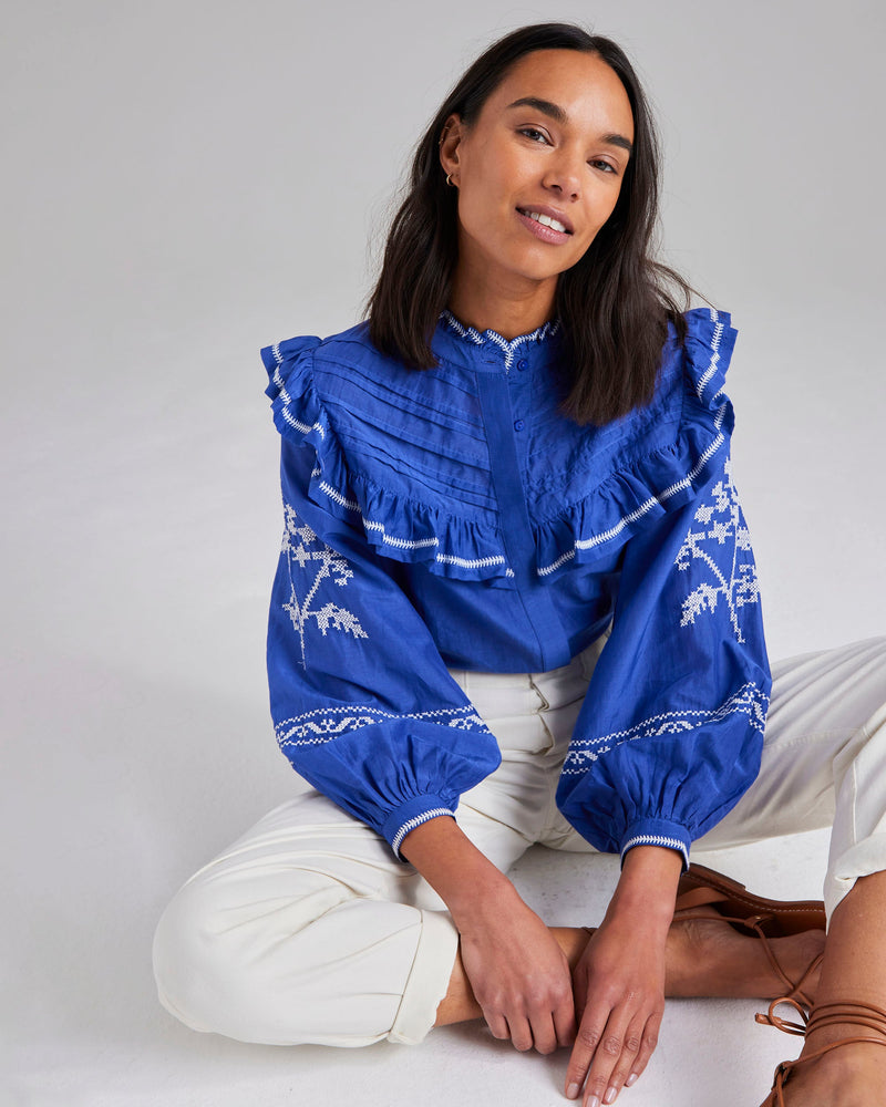 Cow Parsley Pintuck Blouse by Cape Cove