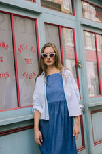 Lela Colourblock Shirt, Pastel Green/ Blue Cotton by Saywood