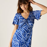 Dahlia Dress Blue Wave