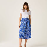 Corrine Blue Wave Wrap Skirt