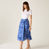 Corrine Blue Wave Wrap Skirt