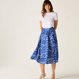 Corrine Blue Wave Wrap Skirt