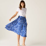 Corrine Blue Wave Wrap Skirt