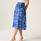 Corrine Blue Wave Wrap Skirt