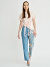 Women's Floral Embroidered Blue Jeans | Sustainable | Delia | Fanfare