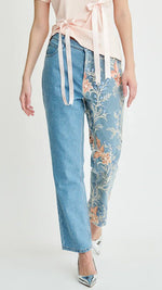 Women's Floral Embroidered Blue Jeans | Sustainable | Delia | Fanfare