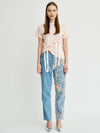 Women's Floral Embroidered Blue Jeans | Sustainable | Delia | Fanfare