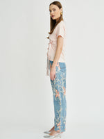 Women's Floral Embroidered Blue Jeans | Sustainable | Delia | Fanfare