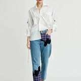 Bobby Melt Plaid Patchwork Jeans