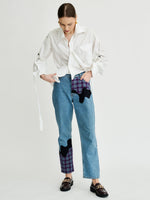 Bobby Melt Plaid Patchwork Jeans by Fanfare