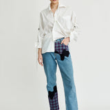 Bobby Melt Plaid Patchwork Jeans