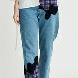 Bobby Melt Plaid Patchwork Jeans